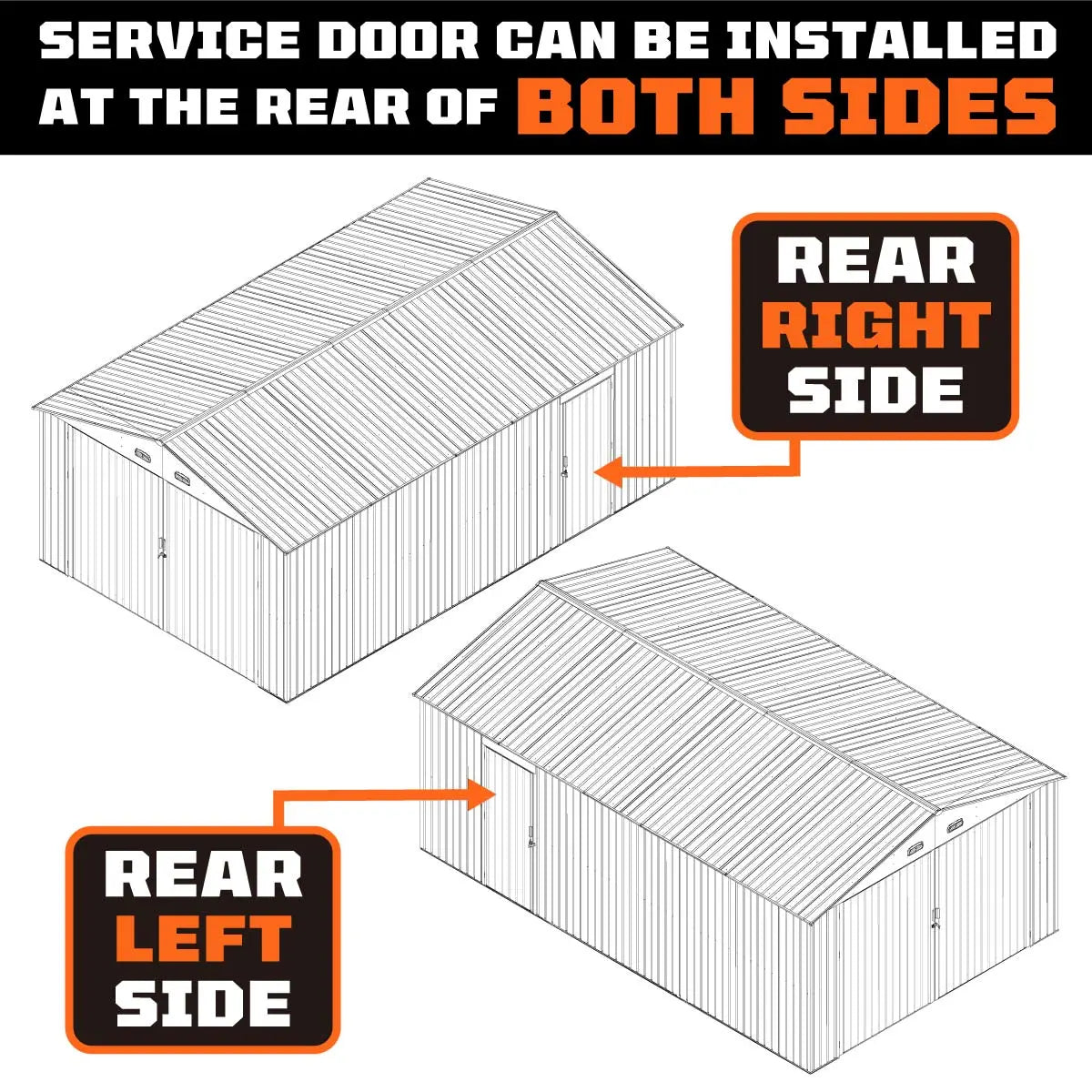 13’ x 20’ Metal Garage Shed with Double Front Doors, 7’9" Peak Height, Side Entry Door, 240 Sq-Ft Floor Space, TMG-MS1320A