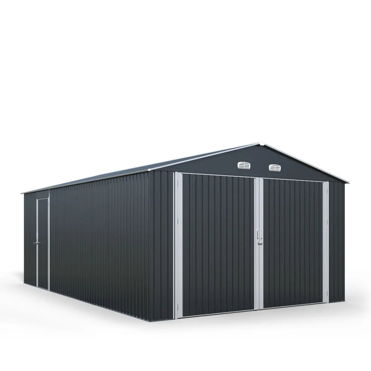 13’ x 20’ Metal Garage Shed with Double Front Doors, 7’9" Peak Height, Side Entry Door, 240 Sq-Ft Floor Space, TMG-MS1320A