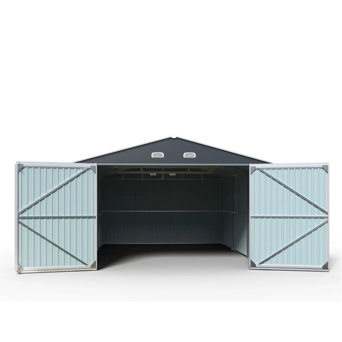 13’ x 20’ Metal Garage Shed with Double Front Doors, 7’9" Peak Height, Side Entry Door, 240 Sq-Ft Floor Space, TMG-MS1320A