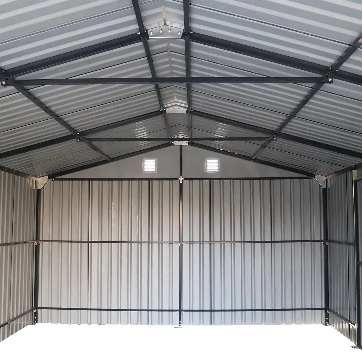 Pro Series 13' x 20' Metal Garage Shed with Double Front Doors and Side Entry Door, 8'6" Peak Height TMG-MS1320B