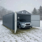 Pro Series 13' x 20' Metal Garage Shed with Double Front Doors and Side Entry Door, 8'6" Peak Height TMG-MS1320B