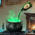 Witches Cauldron With Magic Floating Potion Bottles And Led Diffuser For Halloween Decoration
