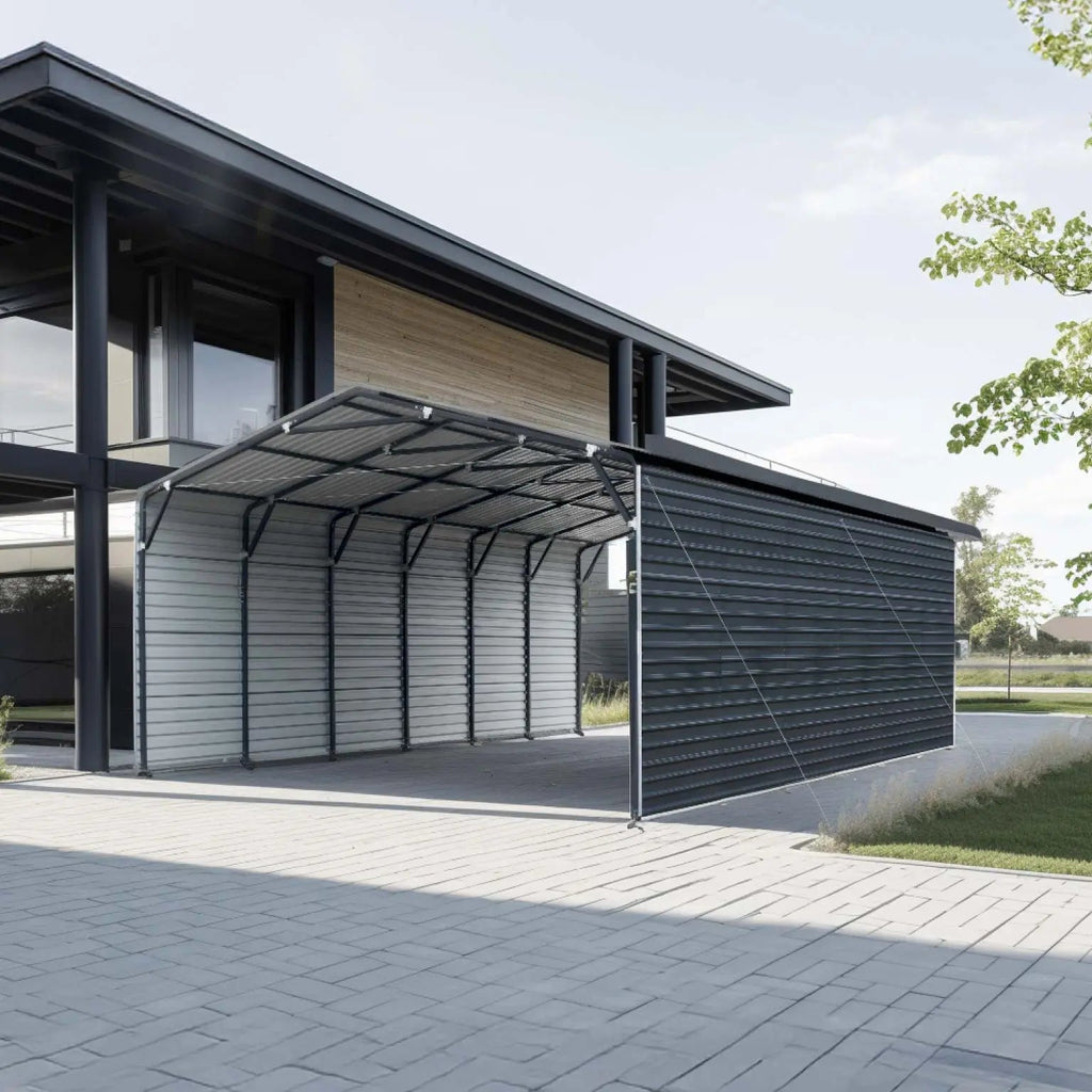 20’ x 30’ Metal Shed Carport, 10’ Enclosed Sidewalls, 600 Sq-Ft, 27 GA Corrugated Panels, TMG-MSC2030F