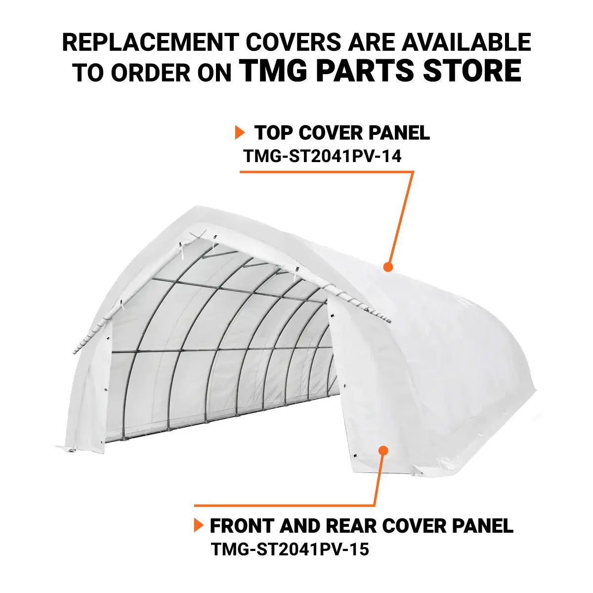 20' x 40' Arch Wall Peak Ceiling Storage Shelter with Heavy Duty 17 oz PVC Cover & Drive Through Doors, TMG-ST2041PV(Previously(ST2040PV)
