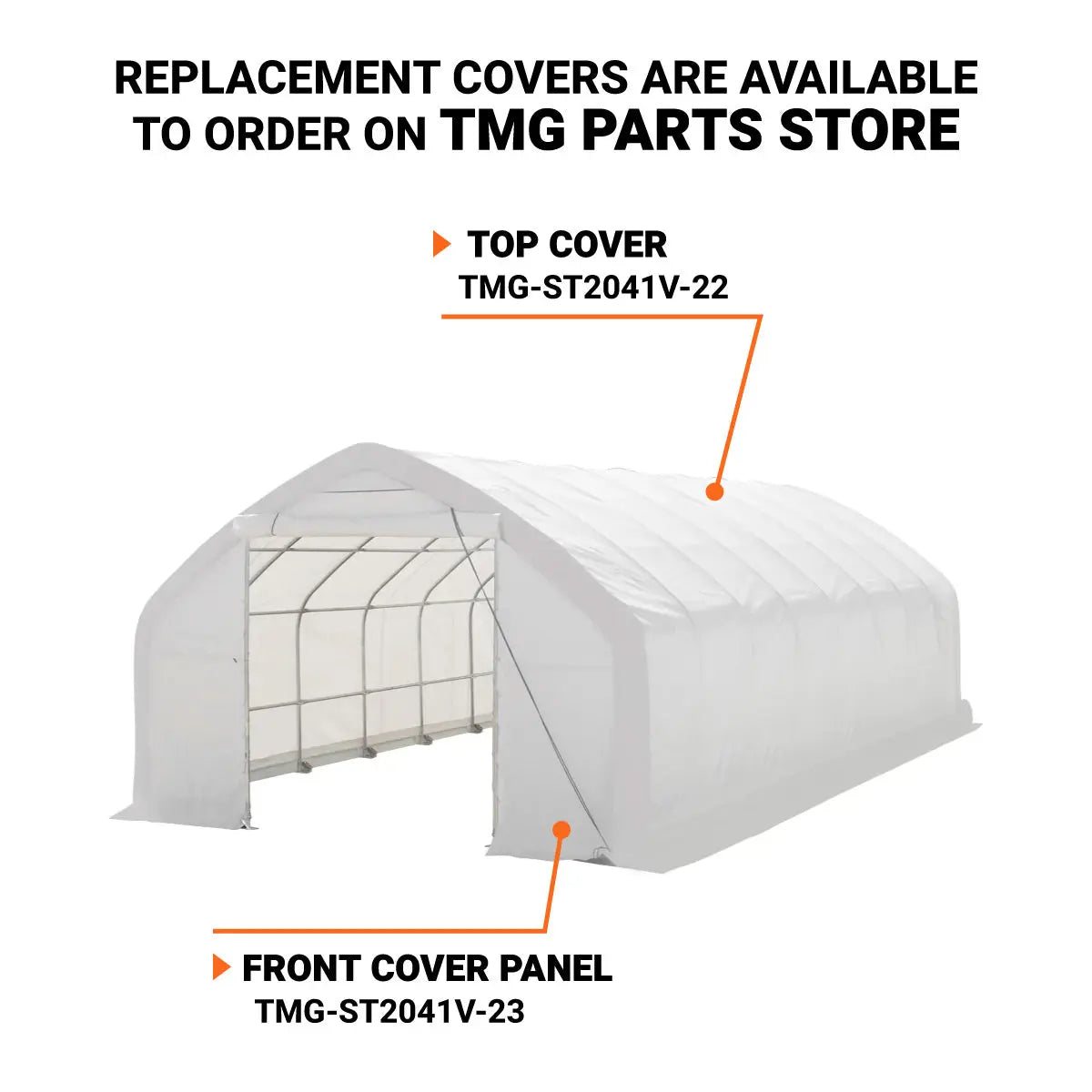 20' x 40' Straight Wall Peak Ceiling Storage Shelter with Heavy Duty 17 oz PVC Cover & Drive Through Door, TMG-ST2041V (Previously ST2040V)