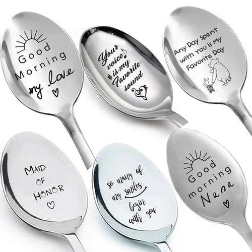 HeartScoop™ – Engraved Stainless Steel Love Spoon