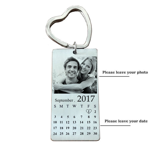 MemoryTag™ – Custom Calendar Photo Keychain | Stainless Steel