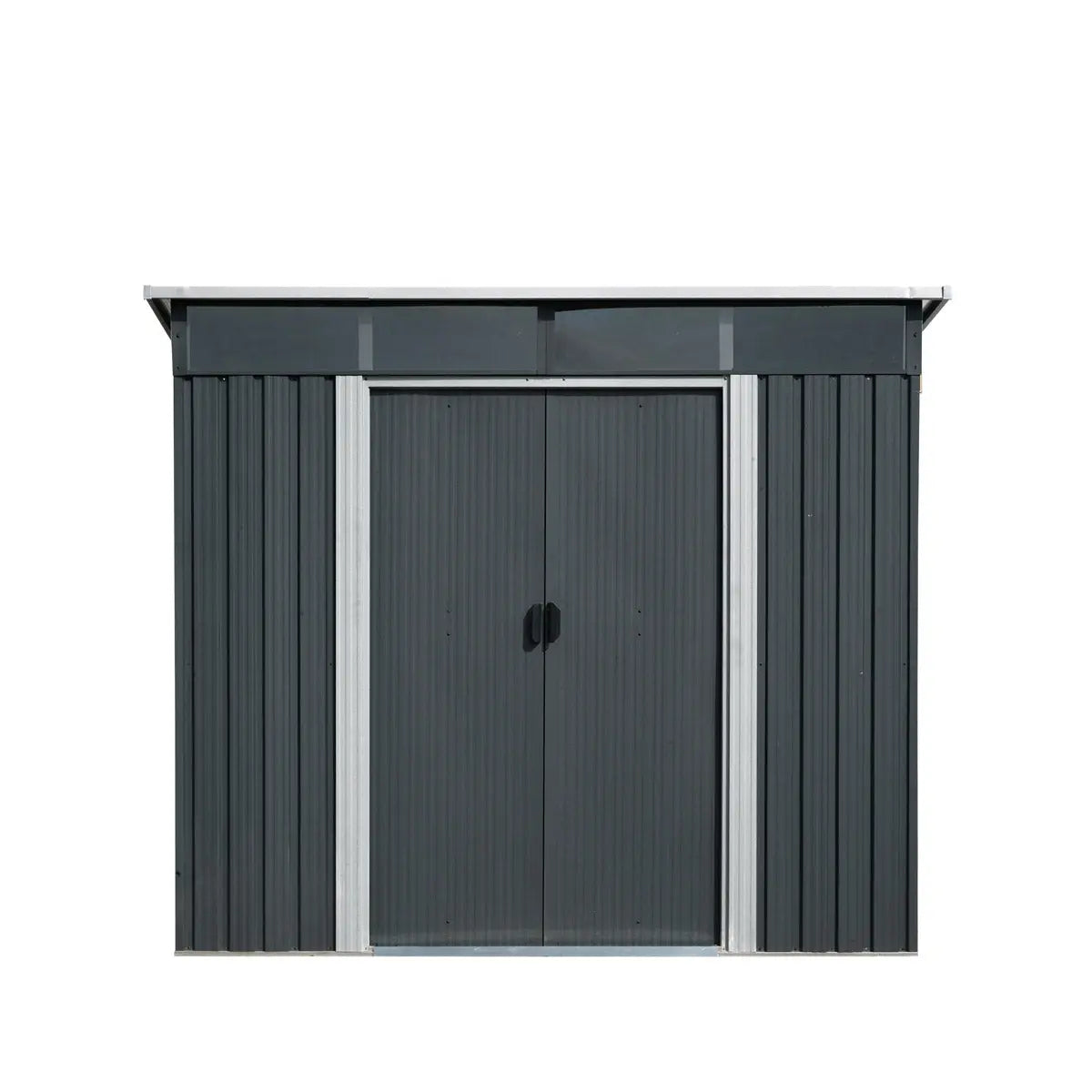8’ x 9’ Galvanized Metal Pent Shed w/Skylight, 29 GA Corrugated Metal, 80" Peak Ceiling, TMG-MS0809P