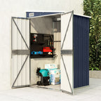 vidaXL Storage Shed Wall-mounted Garden Shed for Backyard Galvanized Steel