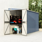 vidaXL Storage Shed Wall-mounted Garden Shed for Backyard Galvanized Steel