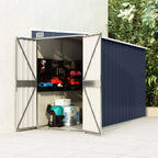 vidaXL Storage Shed Wall-mounted Garden Shed for Backyard Galvanized Steel