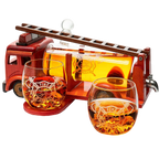 Firetruck Whiskey Decanter with Two 12 oz Glasses Gift Firefighter Gifts, Fireman, Firetruck Figurine, Police Gifts, Fire Department Gifts, Gifts for Firefighters! 600ml 13" L 6" H Gifts for Dad