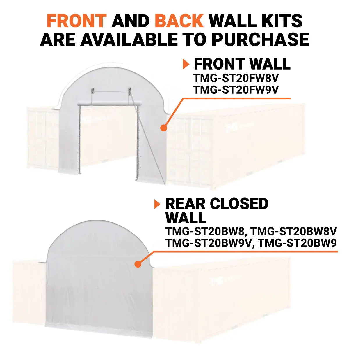 20' x 20' PE Fabric Container Shelter, Fire Retardant, Water Resistant, UV Protected, TMG-ST2021CE(Previously ST2020C)