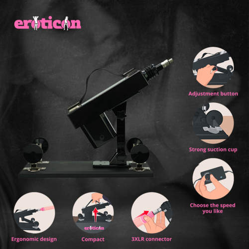 Eden Sex Machine Fuck Machine package with 7 attachments