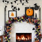 Halloween Wreath Decor with Ribbons & Figures