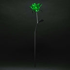 Green and Black Immortal Rose, Recycled Metal Rose, Steel Rose