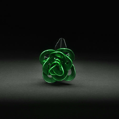 Green and Black Immortal Rose, Recycled Metal Rose, Steel Rose